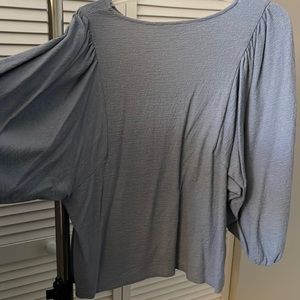 Light blue thin 3/4 sleeve business casual blouse